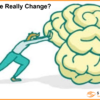 A man pushing a brain uphill. The title read ‘Can People Really Change?’.