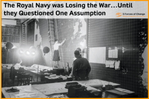 WRENS (Women in the Royal Navy) drawing on giant chalk boards solving the U-Boat problem in the Second World War.