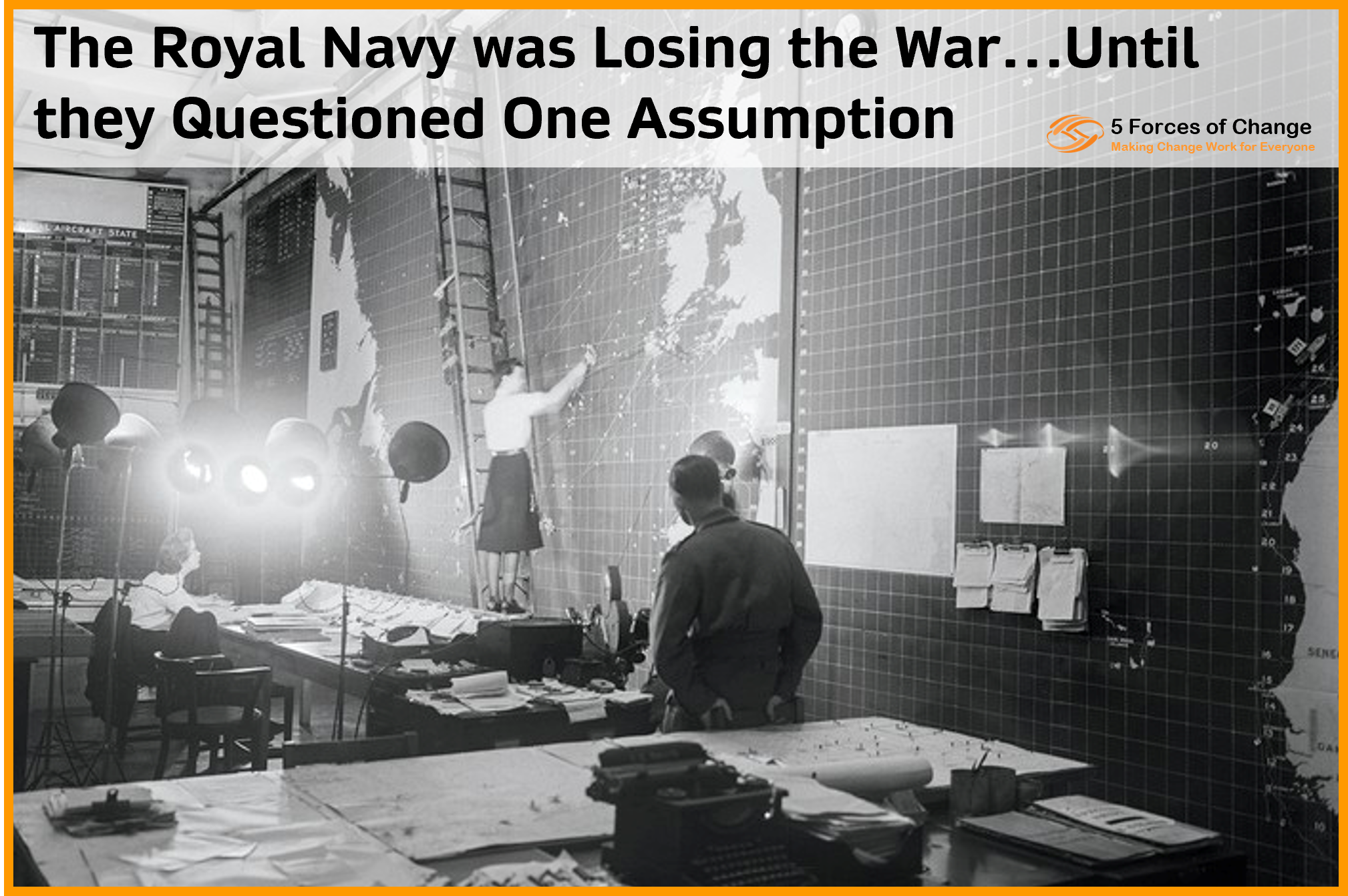 WRENS (Women in the Royal Navy) drawing on giant chalk boards solving the U-Boat problem in the Second World War.